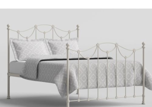 OBC Carie 4ft 6 Double Glossy Ivory Metal Bed Frame