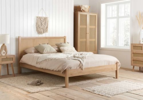 Birlea Croxley Rattan And Oak Finish 5ft Kingsize Bed Frame