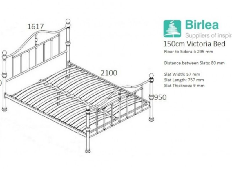 Birlea Victoria 5ft Kingsize Black Nickel Metal Bed Frame