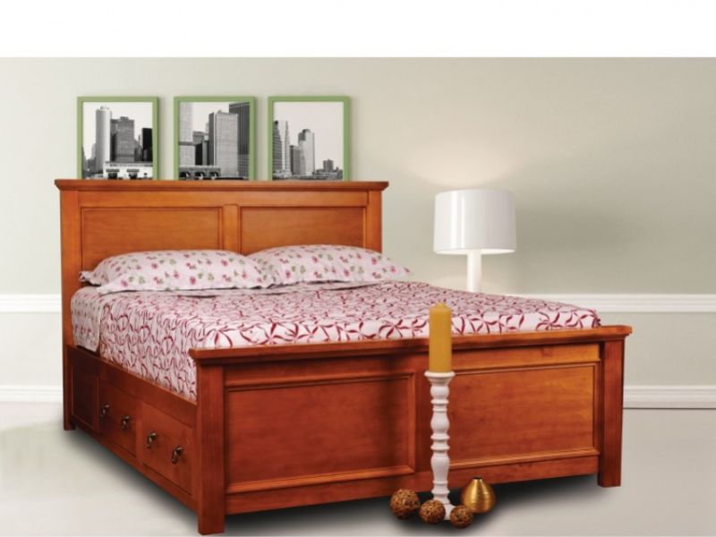 Sweet Dreams Wagner 4ft6 Double Bed Frame with Under Bed Drawers in Oak