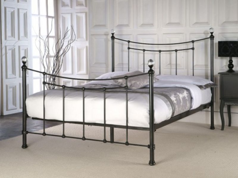 Limelight Metis 4ft6 Double Metallic Black Metal Bed Frame with Crystal