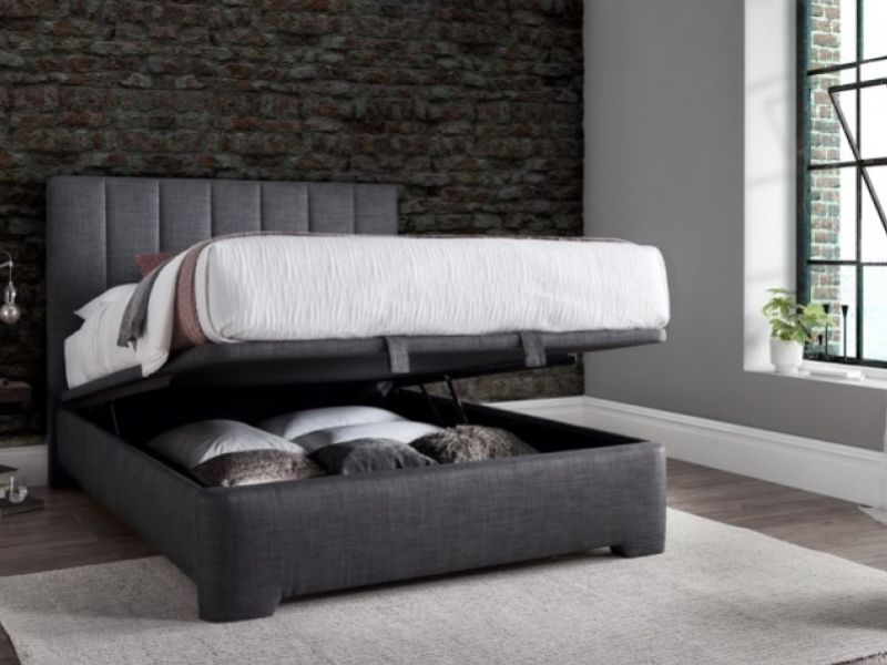 Kaydian Medburn 6ft Super Kingsize Slate Grey Fabric Ottoman Storage Bed