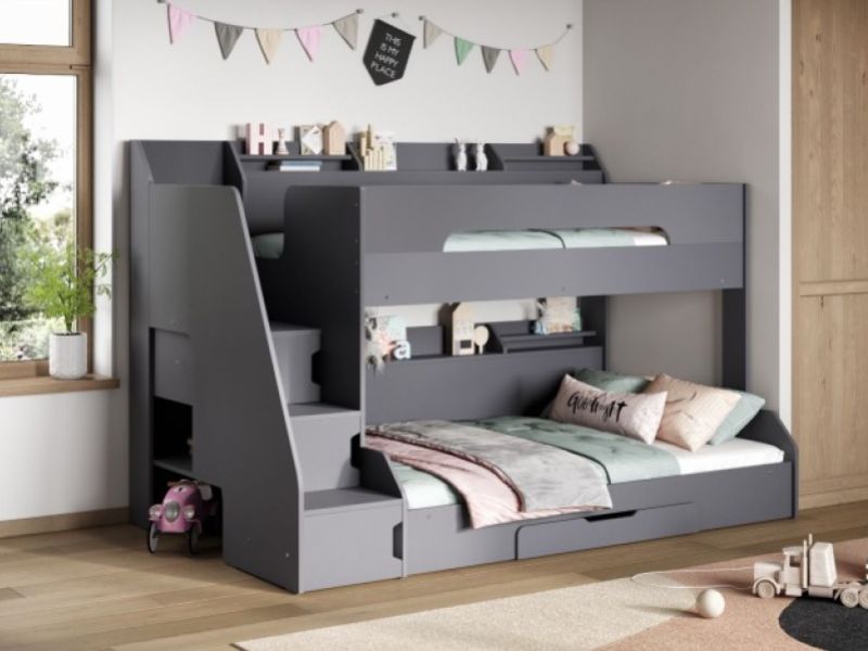 Flair Furnishings Slick Grey Triple Sleeper Bunk Bed