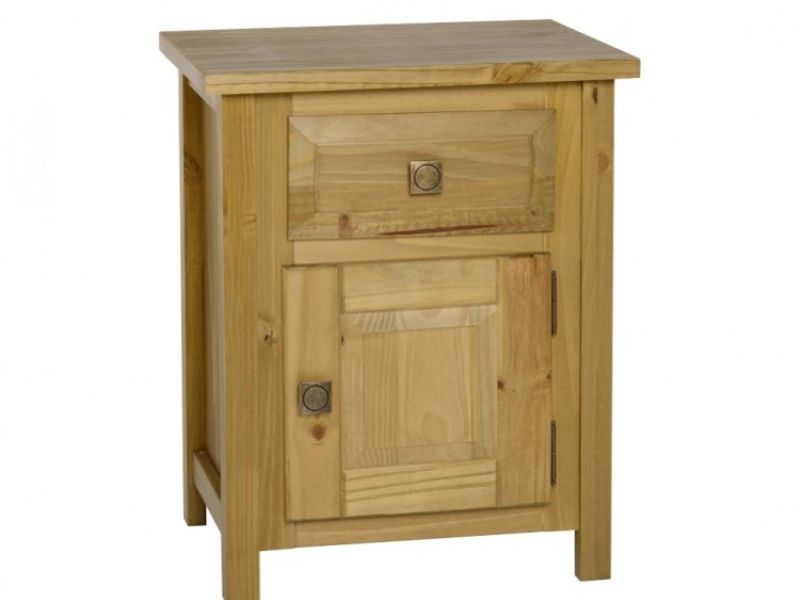 Seconique Ecuador Bedside Cabinet - Medium Oak 1 Drawer 1 Door Bedside