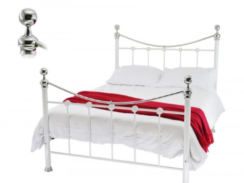 Metal Beds Cambridge 4ft6 Double White Metal Bed Frame