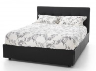 Serene Lucca 4ft Small Double Black Faux Leather Bed Frame Thumbnail