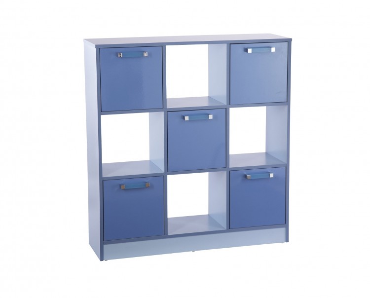 GFW Ottawa 2 Tones Gloss Blue 3x3 Cube Storage Unit by GFW