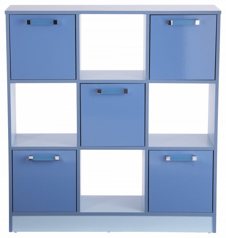 GFW Ottawa 2 Tones Gloss Blue 3x3 Cube Storage Unit by GFW