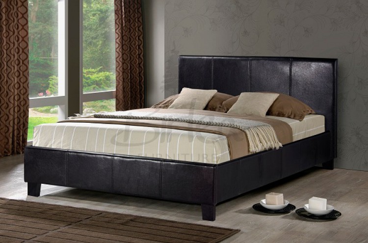 Leather Double Bed With Mattress Leather Double Bed With Mattress