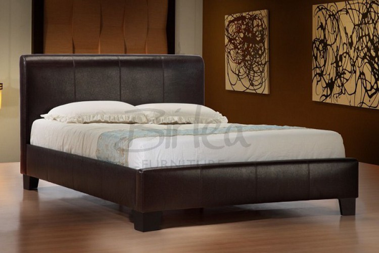 Black Faux Leather Double Sleigh Bed Frame Black Faux Leather Double Sleigh Bed Frame