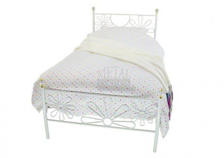 Metal Beds Daisy 3ft (90cm) Single White Metal Bed Frame by Metal Beds Ltd