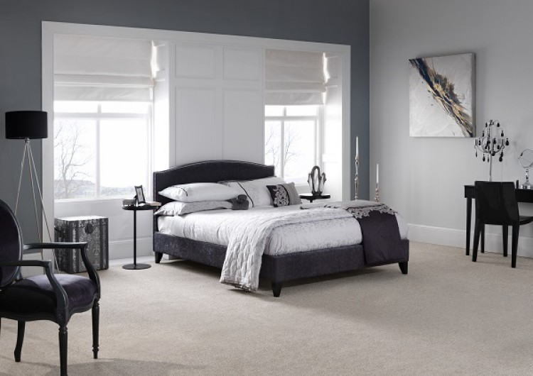 Serene Charlotte 6ft Super Kingsize Charcoal Fabric Bed ...