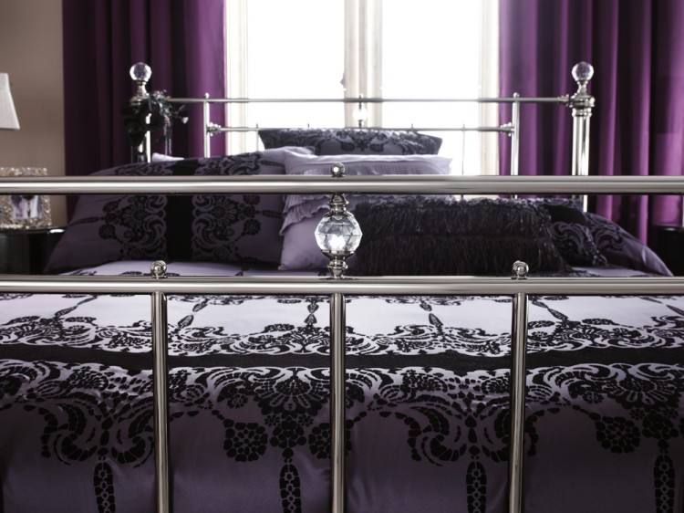 Nickel Bed Frame With Crystals Nickel Bed Frame With Crystals