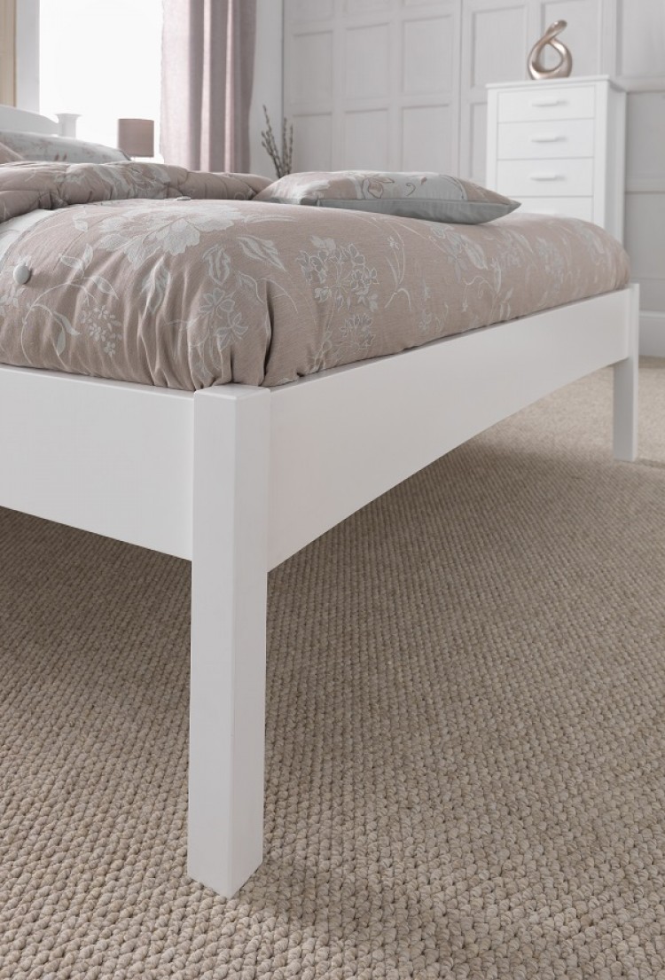 Serene Eleanor 4ft6 Double White Wooden Bed Frame with Low Footend by Serene Furnishings