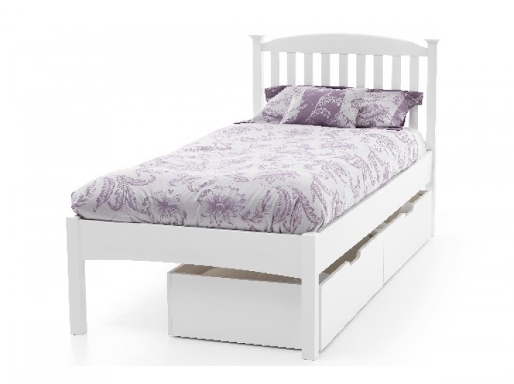 Serene Eleanor 4ft6 Double White Wooden Bed Frame with Low Footend 750 x 561