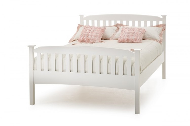 Serene Eleanor 4ft Small Double White Wooden Bed Frame ...