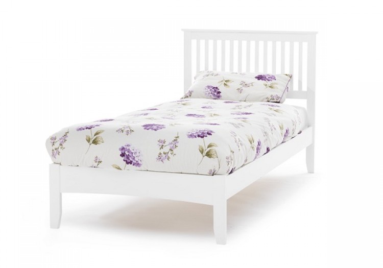 white wooden single bed frame