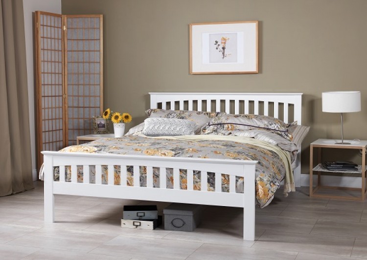 Serene Amelia 4ft Small Double White Wooden Bed Frame by Serene Furnishings