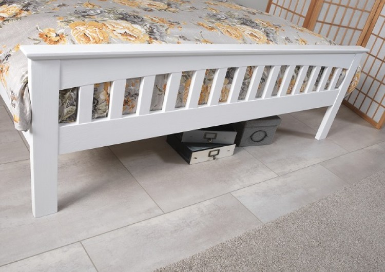 Amelia 4ft Small Double White Wooden Bed Frame By Serene