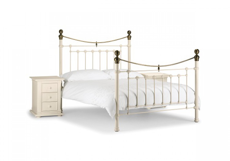 White Metal Queen Bed Frame 750 x 525