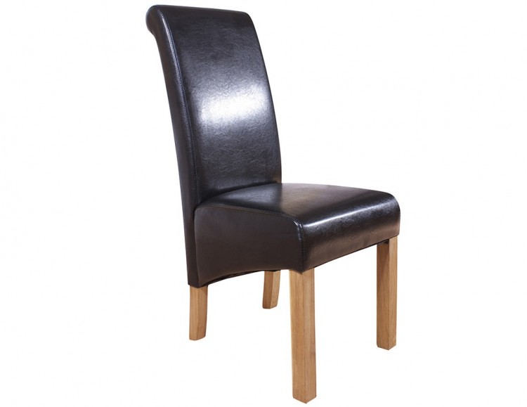 GFW Hudson Pair Of Black Faux Leather Dining Chairs By GFW