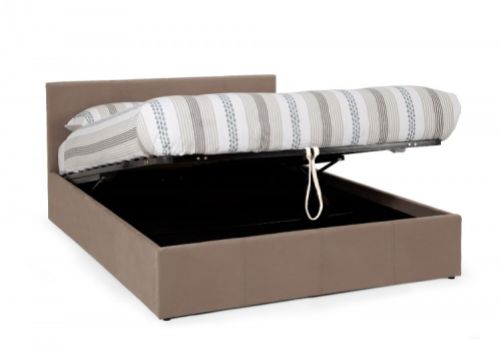 Serene Evelyn 6ft Super Kingsize Latte Fabric Ottoman Bed