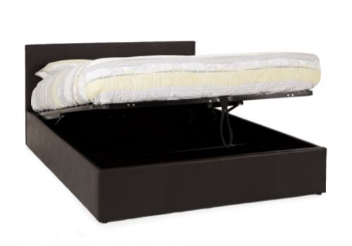 Serene Tivoli 5ft Kingsize Brown Faux Leather Ottoman Bed