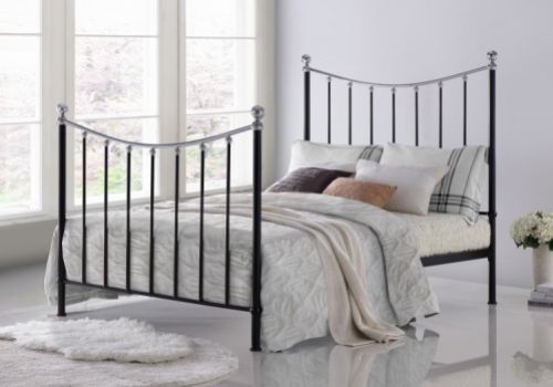 Time Living Vienna 4ft6 Double Black And Chrome Metal Bed Frame