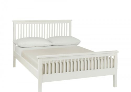 Bentley Designs Atlanta White 4ft6 Double High Foot End Bed Frame