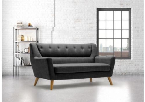 Birlea Lambeth 3 Seater Sofa In Grey Fabric