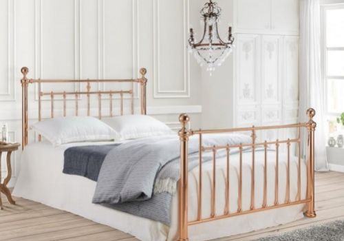 Time Living Alexander 4ft6 Double Rose Gold Metal Bed Frame