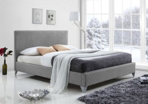 Time Living Brooklyn 5ft Kingsize Grey Fabric Bed Frame