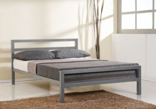Time Living City Block 4ft Small Double Grey Metal Bed Frame