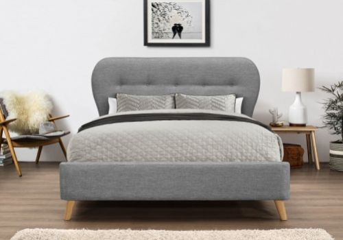 Flair Furnishings Ashley 4ft6 Double Grey Fabric Bed Frame