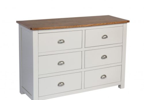 Sweet Dreams Cooper Pale Grey And Oak 6 Drawer Chest