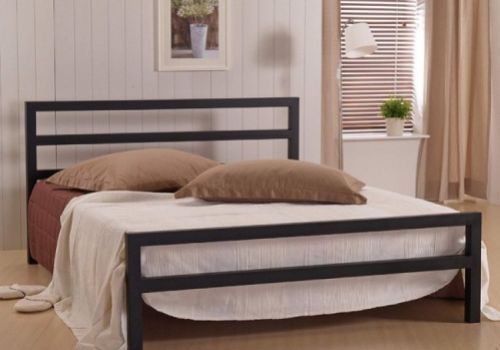 Time Living City Block 4ft Small Double Black Metal Bed Frame