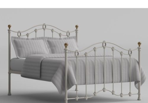 OBC Clarina 6ft Super Kingsize Ivory Metal Bed Frame