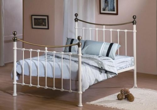 Time Living Elizabeth Ivory 5ft Kingsize Metal Bed Frame