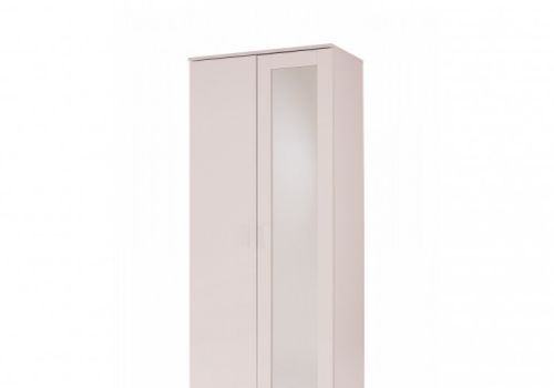 GFW Ottawa 2 Door Wardrobe with Mirror in White and White Gloss