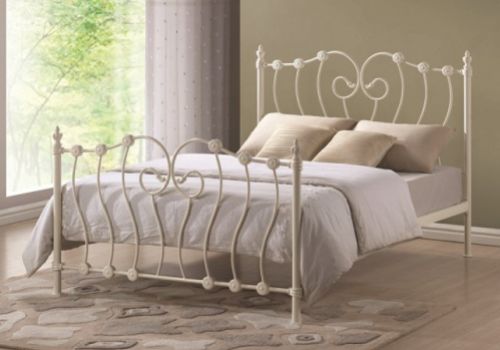 Time Living Inova 4ft6 Double Ivory Metal Bed Frame