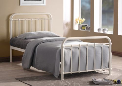 Time Living Miami 3ft Single Ivory Metal Bed Frame