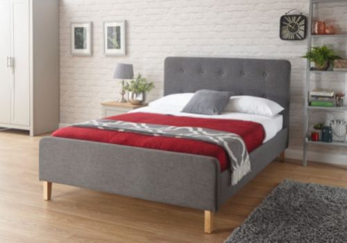 GFW Ashbourne 4ft6 Double Dark Grey Fabric Bed Frame