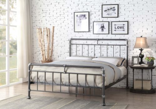 Flintshire Cilcain 4ft6 Double Silver Metal Bed Frame