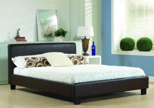 Time Living Hamburg 3ft Single Brown Faux Leather Bed Frame