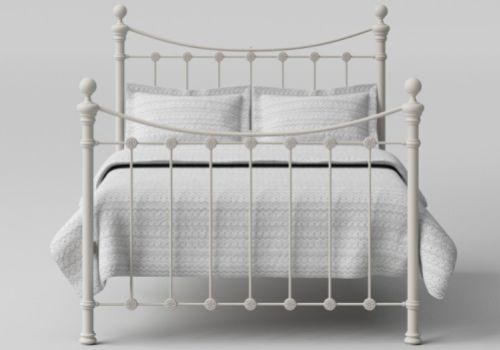 OBC Selkirk 4ft 6 Double Solo Glossy Ivory Metal Bed Frame