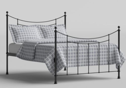 OBC Winchester 4ft Small Double Satin Black Metal Bed Frame