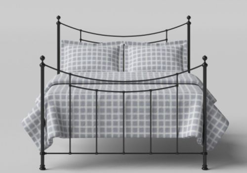 OBC Winchester 4ft 6 Double Satin Black Metal Headboard