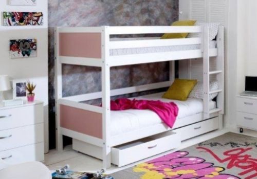 Thuka Nordic Bunk Bed 2 With Flat Rose End Panels And Drawers