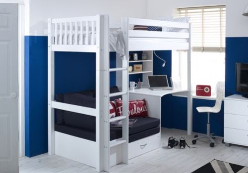Thuka Nordic Highsleeper Bed 3 With, Double Bed With Desk Underneath Uk