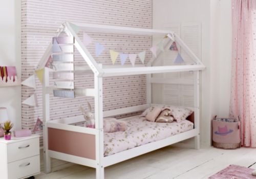 Thuka Nordic Playhouse Bed 1 With Rose Pink End Panels
